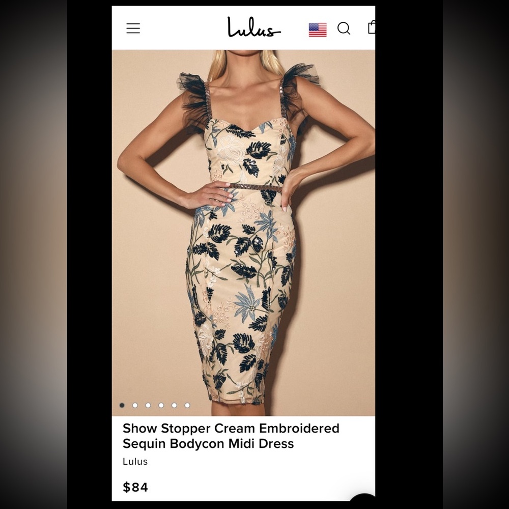 Lulu’s Show Stopper cream embroidered dress